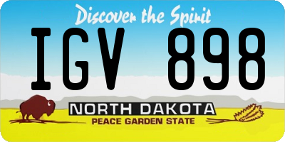 ND license plate IGV898