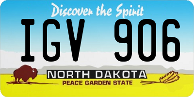 ND license plate IGV906