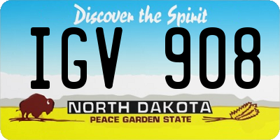 ND license plate IGV908