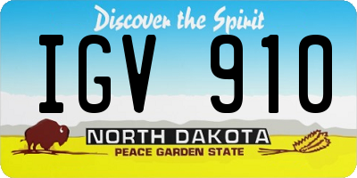 ND license plate IGV910