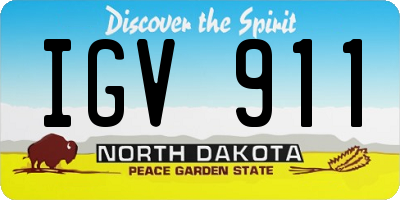ND license plate IGV911