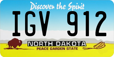ND license plate IGV912