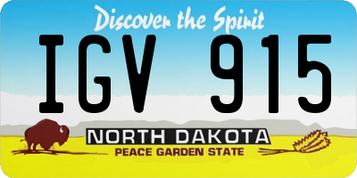 ND license plate IGV915