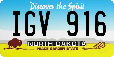 ND license plate IGV916