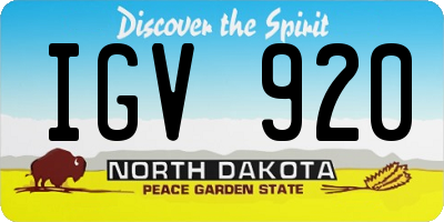 ND license plate IGV920