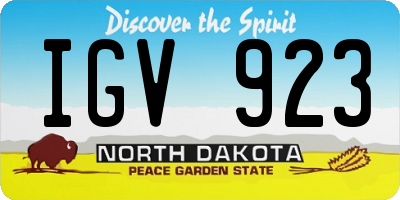 ND license plate IGV923