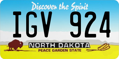 ND license plate IGV924