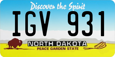 ND license plate IGV931