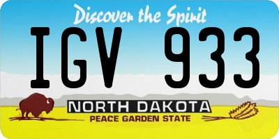 ND license plate IGV933