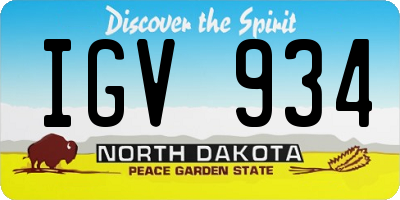 ND license plate IGV934