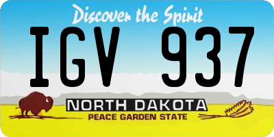 ND license plate IGV937