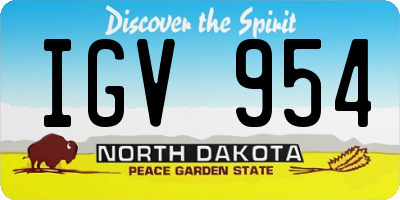 ND license plate IGV954