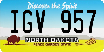 ND license plate IGV957