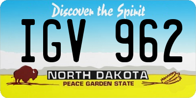 ND license plate IGV962