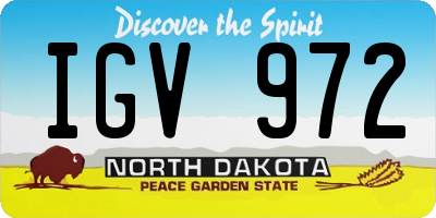 ND license plate IGV972