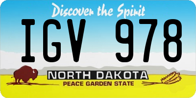 ND license plate IGV978