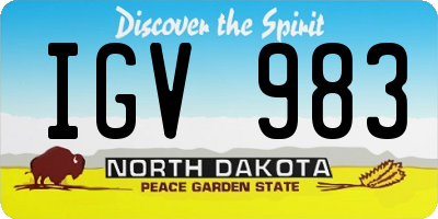 ND license plate IGV983