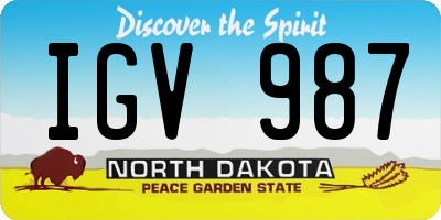 ND license plate IGV987