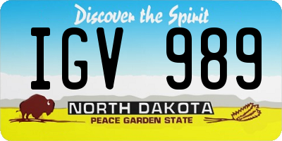 ND license plate IGV989