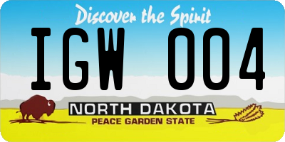 ND license plate IGW004