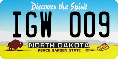 ND license plate IGW009