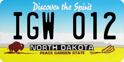 ND license plate IGW012