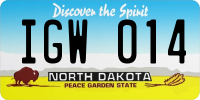ND license plate IGW014