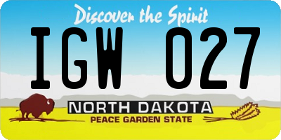 ND license plate IGW027