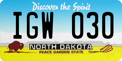 ND license plate IGW030