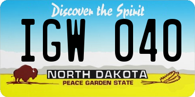 ND license plate IGW040
