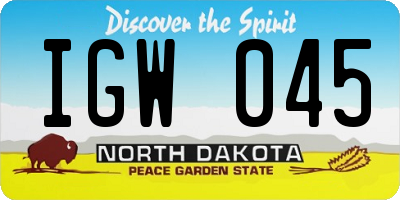 ND license plate IGW045