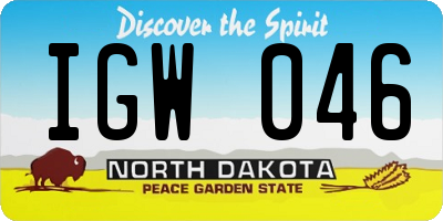 ND license plate IGW046