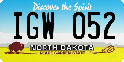 ND license plate IGW052