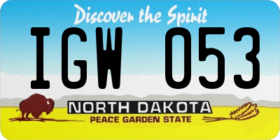 ND license plate IGW053