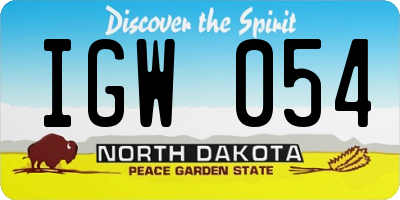 ND license plate IGW054