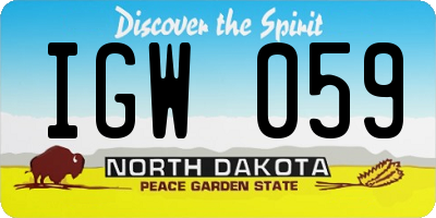 ND license plate IGW059