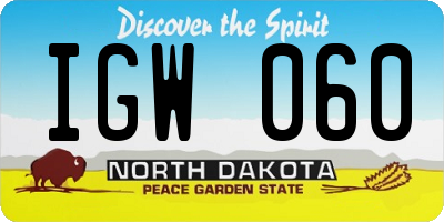 ND license plate IGW060