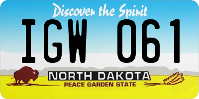 ND license plate IGW061