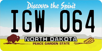 ND license plate IGW064