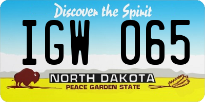 ND license plate IGW065