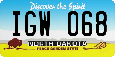 ND license plate IGW068