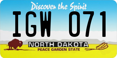 ND license plate IGW071