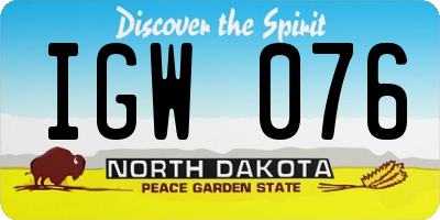 ND license plate IGW076