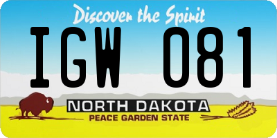 ND license plate IGW081