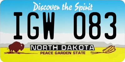 ND license plate IGW083