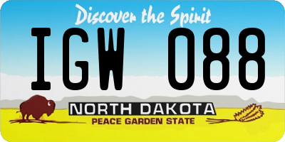ND license plate IGW088