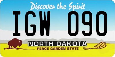 ND license plate IGW090