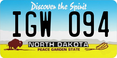 ND license plate IGW094