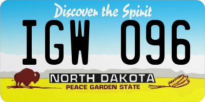 ND license plate IGW096