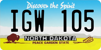 ND license plate IGW105